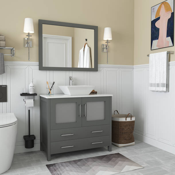 Wade Logan® Karson 30'' Single Bathroom Vanity with Engineered Marble